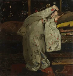 Mädchen im weißen Kimono