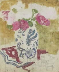 Vase mit Rosa Blumen