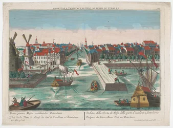 Ansicht der Wester Nieuwe Hoofdpoort und der Ooster Nieuwe Hoofdpoort in Rotterdam