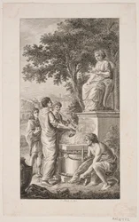 Illustration mit Opferszene