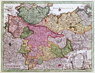 Karte von Norddeutschland aus einem Atlas