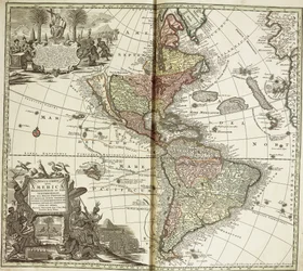 Karte von Amerika, 1744