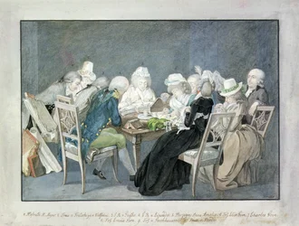 Soiree bei Herzogin Anna Amalia von Sachsen-Weimar, ca. 1795 (Aquarell)