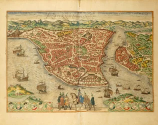 Istanbul aus Civitates Orbis Terrarum von Georg Braun