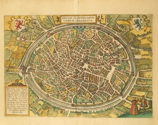 Karte von Brügge aus Civitates Orbis Terrarum