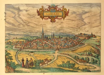 Karte von Cambrai aus Civitates Orbis Terrarum