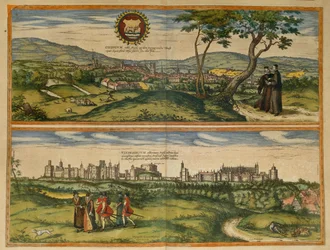 Karte von Windsor und Oxford aus Civitates Orbis Terrarum von Georg Braun