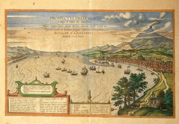 Die Straße von Messina aus Civitates Orbis Terrarum von Georg Braun