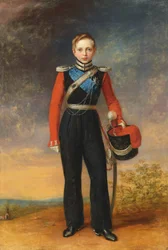 Porträt des Zarewitsch Alexander Nikolajewitsch in der Uniform der Leibgarde-Schwarzmeer-Kosakeneskadron