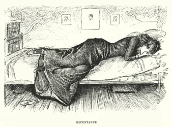 Illustration für Trilby von George du Maurier (Kupferstich)