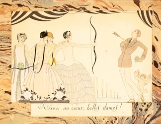 Zielt auf das Herz, schöne Damen! Aus Le Bonheur du Jour ou, Les Graces à la Mode, 1924