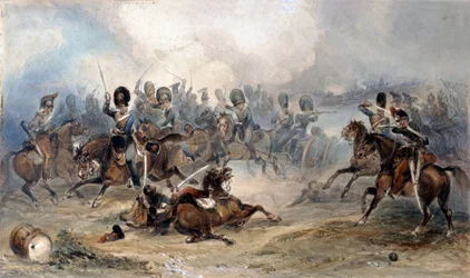 Kapitän Norman Ramsay, Royal Horse Artillery, galoppiert seine Truppe durch die französische Armee in Sicherheit bei der Schlacht von Fuentes d