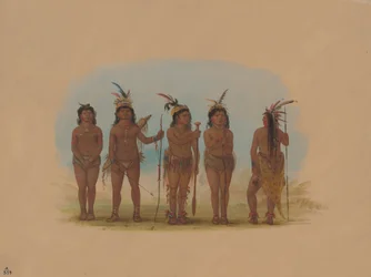Fünf Kariben-Indianer