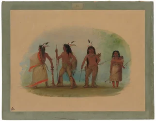 Vier Apachee-Indianer