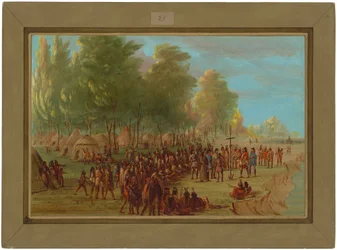 La Salle errichtet ein Kreuz und nimmt das Land in Besitz. März 25, 1682