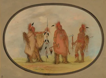 Osage-Häuptling mit zwei Kriegern