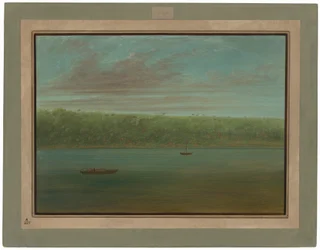 Ansicht des Amazonas-Ufers - Bootsskizze