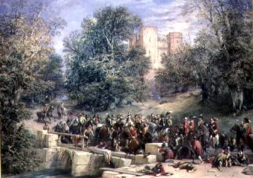 Kampf auf einer Brücke