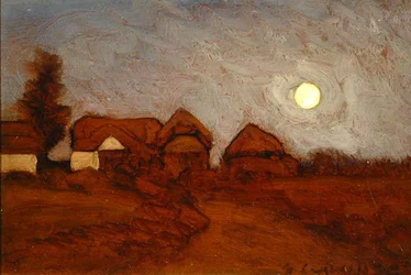 Bauernhof im Mondlicht