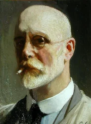 Selbstporträt mit Zigarette