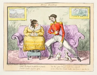 Geldjagd, 1835 (handkolorierte Gravur)