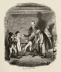 Olivers Empfang durch Fagin und die Jungen, aus 