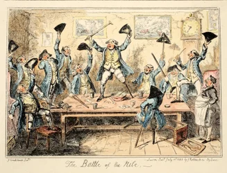 Die Schlacht am Nil, aus Greenwich Hospital, eine Serie von Marine-Skizzen, die das Leben eines Kriegsschiffsmanns beschreiben, veröffentlicht 1826