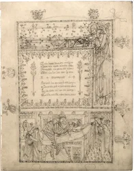 Studie für eine Illumination für "Ein Traum eines gesegneten Geistes"