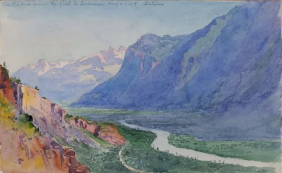 Die Rhone vom Weg nach Salvari (Schweiz)