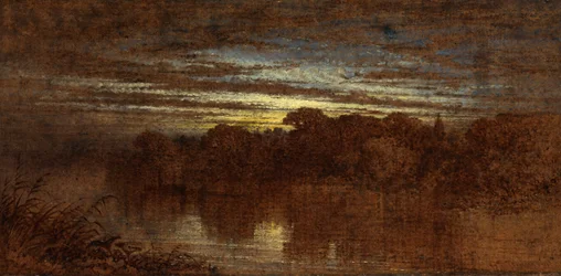 Dämmerung am Avon, Ruinen von Kenilworth Castle in der Ferne