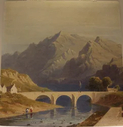 Blick von Fort Augustus, Kaledonischer Kanal, ca. 1830 (Aquarell auf Papier)