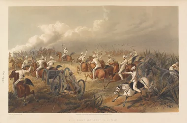 Pferdeartillerie im Einsatz, um 1857