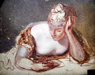 Mädchen beim Lesen, um 1850