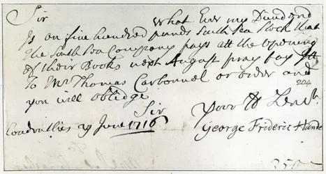 Brief von Händel, Juni 1716