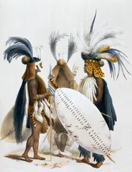 Zulu-Soldaten der Armee von König Panda, 1849