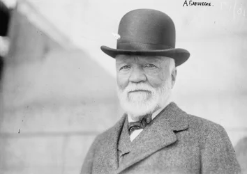 Andrew Carnegie in New York nach der Rückkehr aus Europa