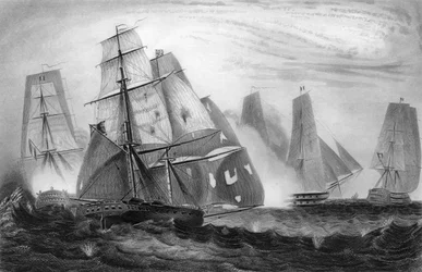 Unerschrockenes Verhalten von Kapitän Charles Napier, 15. April 1809, ca. 1857