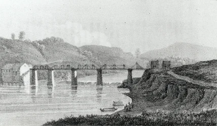 Brücke in Zanesville, Ohio, aus 
