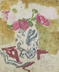 Vase mit rosa Blumen