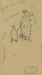 Frau mit zwei Kindern