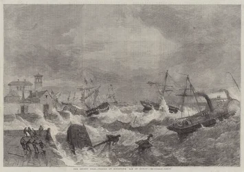 Der jüngste Sturm, Schiffswracks in Kingstown, Bucht von Dublin