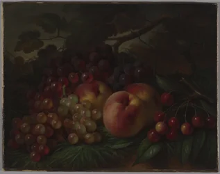 Pfirsiche, Trauben und Kirschen, ca. 1860-70