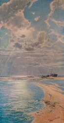 Silbernes Licht auf einer goldenen Bar, Ambleteuse, um 1901