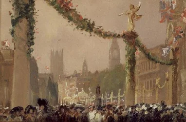Dekorationen in Whitehall zur Krönung von König George V
