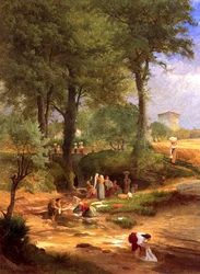 Waschtag bei Perugia, Italien, 1873