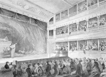 Innenraum des Little Theatre, Haymarket in London, 1815