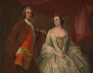 Ein Mann und eine Frau, möglicherweise der vermissten Familie, von Little Park House, Wickham, Hampshire