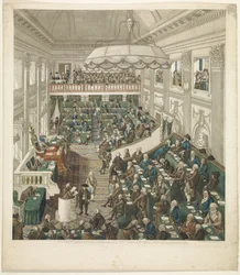 Erste Nationalversammlung in Den Haag, 1796 - Genaue Darstellung der Nationalversammlung in Den Haag (Titel auf dem Objekt)