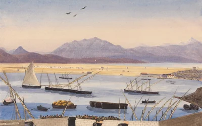Teil der Bucht von Gibraltar, die spanischen Linien