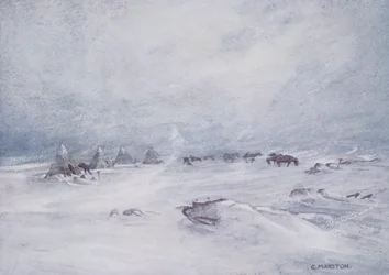 Ein Schneesturm an der Barriere, Illustration aus 